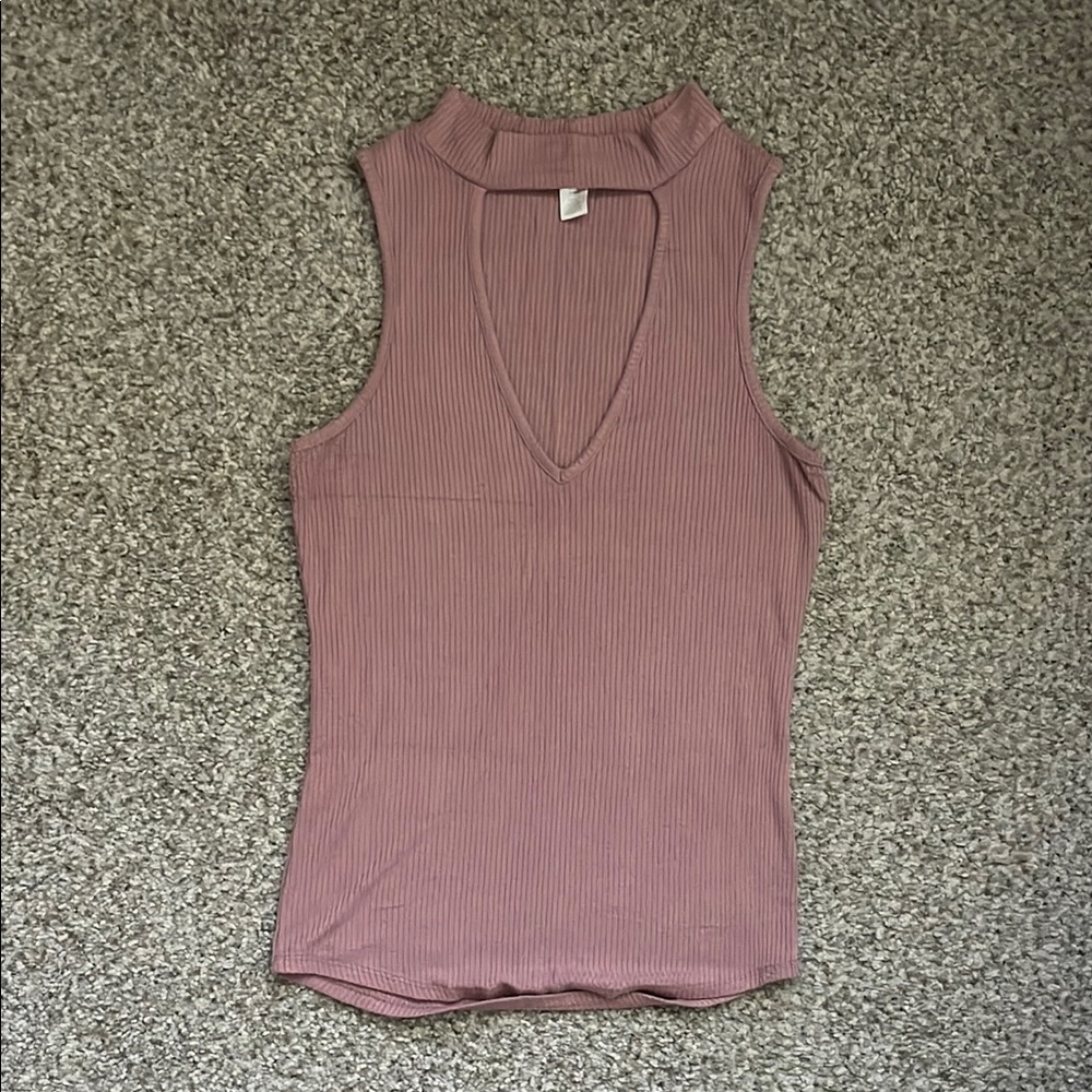 Bozzolo Pink Fitted Ribbed Tank Top